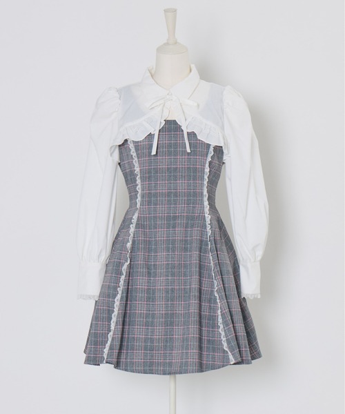 mellfy memory(メルフィーメモリー)の「Melty Cafe Check ワンピース(ワンピース・レディース・ピンク/グレー・M/S)」の13枚目の写真