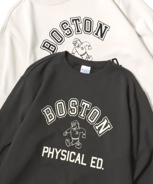 Champion(チャンピオン)の「Champion/チャンピオン コットンUSA 裏毛 カレッジロゴ スウェット トレーナー/レディース メンズ(スウェット・メンズ・ダークグリーン/グレー/ネイビー/スミクロ/オートミール/ブルー系その他/オフホワイト/ホワイト系その他/ライトイエロー/ブラック系その他・M/L/XL)」の5枚目の写真