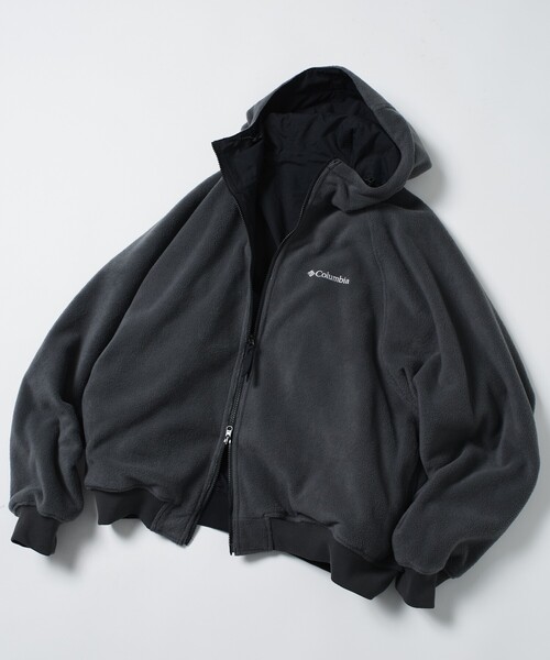 コロンビア　リバーシブル　ベスト ナイロン×フリース 90s Columbiaコロンビア リバーシブル 総柄 フリース×ナイロン