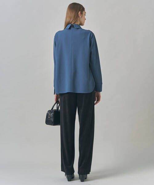 マラボーテWジョーゼット ボウタイ付きシャツカラートップス（Tシャツ