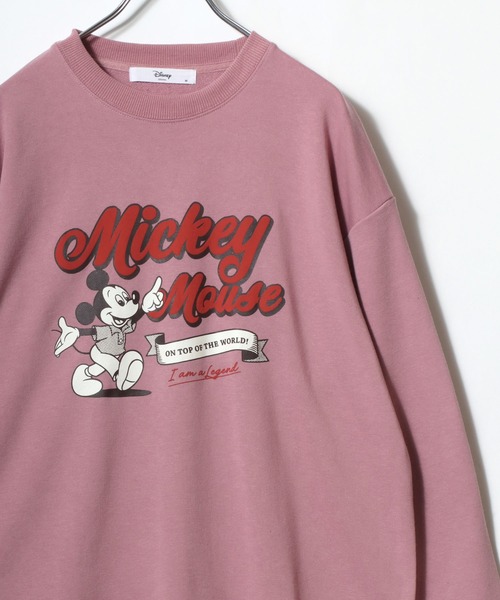 Disney(ディズニー)の「Disney /ディズニー ミッキー/ミニー オーバーサイズ 裏毛 レトロプリント サガラ刺繍 クルーネックスウェットトレーナー(スウェット・レディース・ピンク系その他/グリーン/ピンク/ブラウン/グレー系その他2/ブルー系その他/ライトグレー/グレー系その他・L/M)」の7枚目の写真