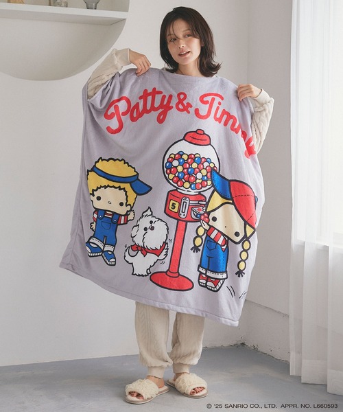 sanrio(サンリオ)の「【sanrio characters】パティ&ジミープリントふわもこ着られるフリース毛布ポンチョ/ブランケット《サンリオキャラクターズ》とろふわ もこもこ あったか(ルームウェア/パジャマ・レディース・ライトグレー/レッド/ネイビー・FREE)」の15枚目の写真