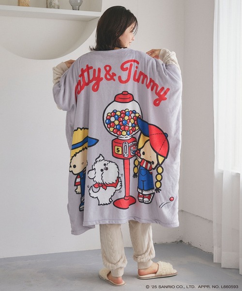 sanrio(サンリオ)の「【sanrio characters】パティ&ジミープリントふわもこ着られるフリース毛布ポンチョ/ブランケット《サンリオキャラクターズ》とろふわ もこもこ あったか(ルームウェア/パジャマ・レディース・ライトグレー/レッド/ネイビー・FREE)」の16枚目の写真