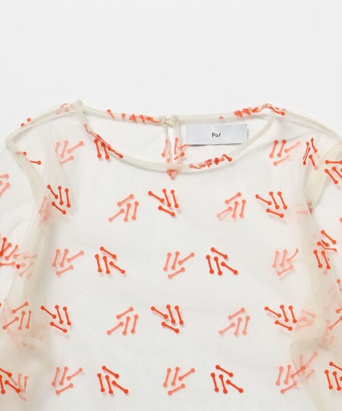 PoI（ポイ）の「＜PoI＞ tulle seiza カットソー（Tシャツ/カットソー・レディース・ブラック/オレンジ・FREE）」の4枚目の写真