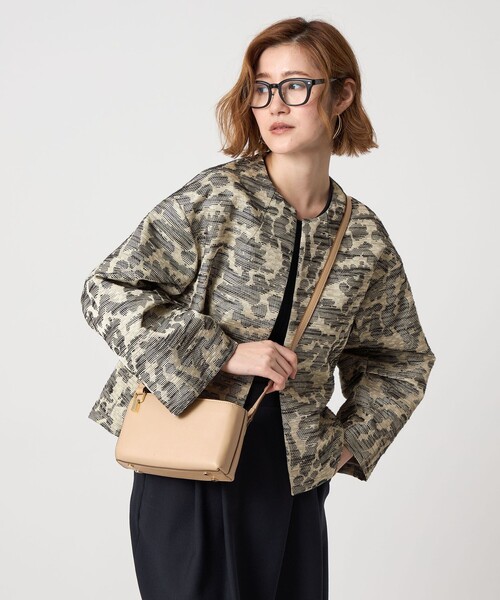 conte＞ジャガード ノーカラージャケット（ノーカラージャケット