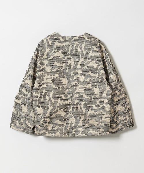 タグ付き♪conte ジャガード ノーカラージャケット ショート丈 ボダンレス conte＞ジャガード ノーカラージャケット（ノーカラージャケット