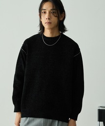 EMMA CLOTHES | 2WAYリバーシブル モールヤーン オーバーサイズ クルーネックニット(ニット/セーター)