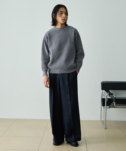 セール】2WAYリバーシブル モールヤーン オーバーサイズ クルーネック