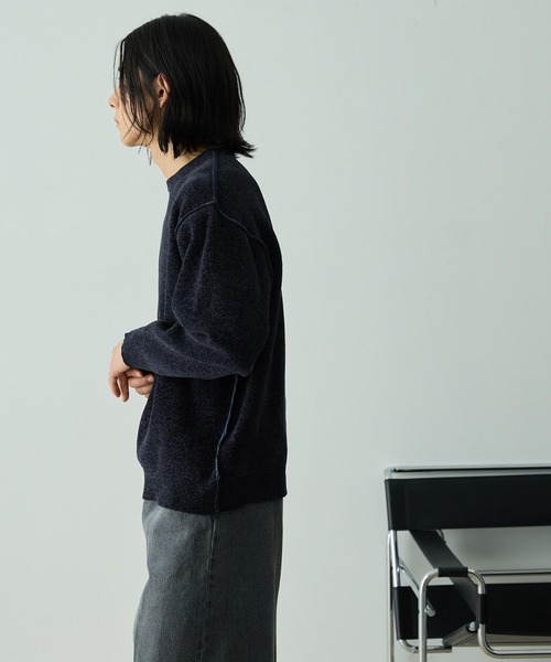 EMMA CLOTHES（エマクローズ）の「2WAYリバーシブル モールヤーン オーバーサイズ クルーネックニット（ニット/セーター・メンズ・ネイビー系/グレー系/ブラック系/ブラウン系/ホワイト系・L/M）」の20枚目の写真