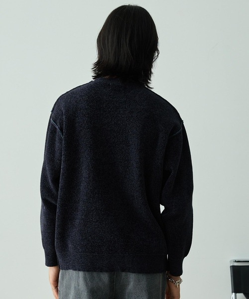 EMMA CLOTHES（エマクローズ）の「2WAYリバーシブル モールヤーン オーバーサイズ クルーネックニット（ニット/セーター・メンズ・ネイビー系/グレー系/ブラック系/ブラウン系/ホワイト系・L/M）」の21枚目の写真