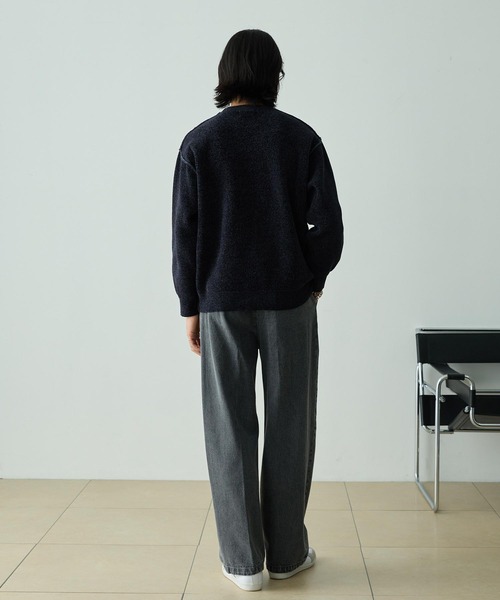 EMMA CLOTHES（エマクローズ）の「2WAYリバーシブル モールヤーン オーバーサイズ クルーネックニット（ニット/セーター・メンズ・ネイビー系/グレー系/ブラック系/ブラウン系/ホワイト系・L/M）」の7枚目の写真