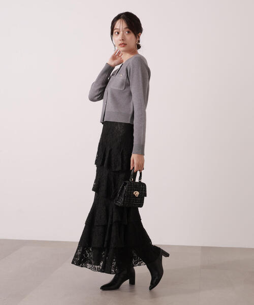 PROPORTION BODY DRESSING(プロポーションボディドレッシング)の「ランダムティアードレーススカート / 1215220011(スカート・レディース・ブラック/ホワイト系その他・MEDIUM/P/S)」の6枚目の写真