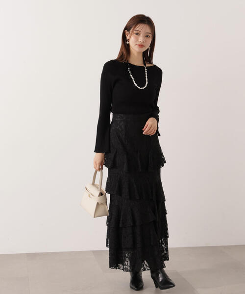 PROPORTION BODY DRESSING(プロポーションボディドレッシング)の「ランダムティアードレーススカート / 1215220011(スカート・レディース・ブラック/ホワイト系その他・MEDIUM/P/S)」の8枚目の写真