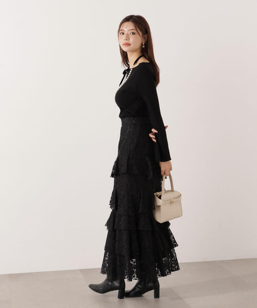 PROPORTION BODY DRESSING(プロポーションボディドレッシング)の「ランダムティアードレーススカート / 1215220011(スカート・レディース・ブラック/ホワイト系その他・MEDIUM/P/S)」の9枚目の写真