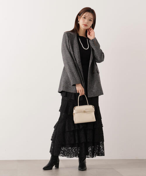 PROPORTION BODY DRESSING(プロポーションボディドレッシング)の「ランダムティアードレーススカート / 1215220011(スカート・レディース・ブラック/ホワイト系その他・MEDIUM/P/S)」の10枚目の写真