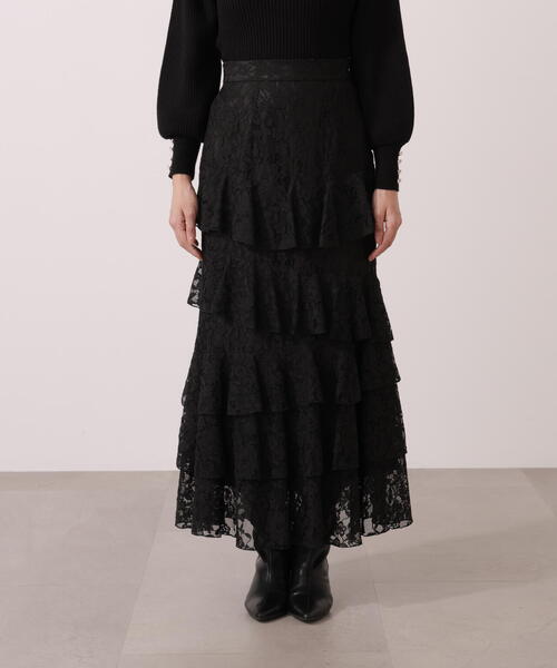 PROPORTION BODY DRESSING(プロポーションボディドレッシング)の「ランダムティアードレーススカート / 1215220011(スカート・レディース・ブラック/ホワイト系その他・MEDIUM/P/S)」の13枚目の写真