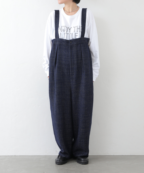 JOURNAL STANDARD LUXE(ジャーナルスタンダード ラックス)の「ツィード サスペンダーパンツ(サロペット/オーバーオール・レディース・ネイビー/ブラウン・FREE)」の4枚目の写真