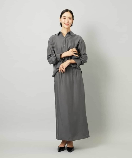 MICHEL KLEIN（ミッシェル・クラン）の「[セットアップ対応]ナロースカート（スカート・レディース・ベージュ/チャコールグレー・38）」の22枚目の写真