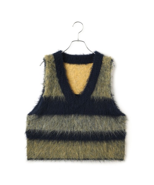 ADAM ET ROPE'（アダムエロペ）の「【WEB限定】ブラッシュドボーダーベスト（ベスト・レディース・ブルー系その他/ブラウン系その他・FREE）」の11枚目の写真