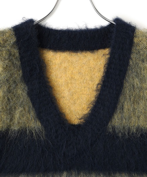 WEB限定】ブラッシュドボーダーベスト（ベスト）｜ADAM ET ROPE