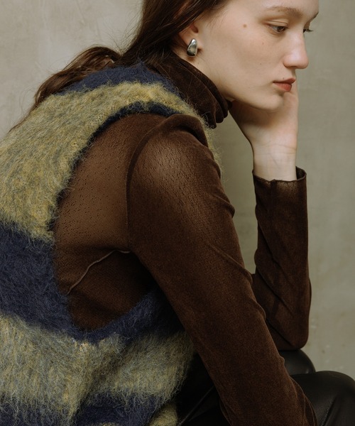 アダムエロペ　ブラッシュドボーダーベスト WEB限定】ブラッシュドボーダーベスト（ベスト）｜ADAM ET ROPE