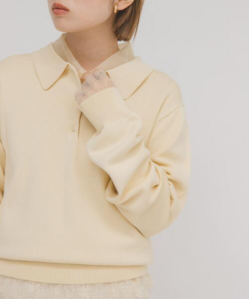 KBF(ケイビーエフ)の「チュールレイヤードニットシャツ(ニット/セーター・レディース・ピンク/アイボリー/ブラウン系その他・ONE)」の4枚目の写真