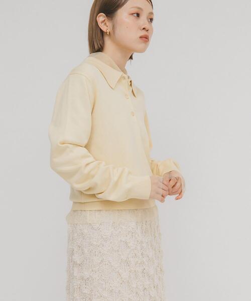 KBF(ケイビーエフ)の「チュールレイヤードニットシャツ(ニット/セーター・レディース・ピンク/アイボリー/ブラウン系その他・ONE)」の7枚目の写真