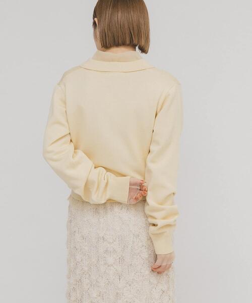 KBF(ケイビーエフ)の「チュールレイヤードニットシャツ(ニット/セーター・レディース・ピンク/アイボリー/ブラウン系その他・ONE)」の8枚目の写真