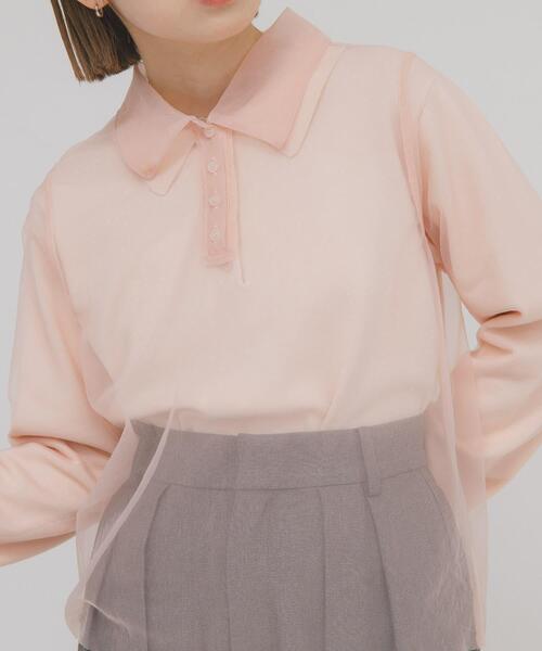 KBF(ケイビーエフ)の「チュールレイヤードニットシャツ(ニット/セーター・レディース・ピンク/アイボリー/ブラウン系その他・ONE)」の13枚目の写真