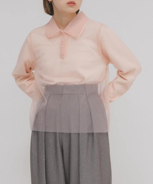 KBF(ケイビーエフ)の「チュールレイヤードニットシャツ(ニット/セーター・レディース・ピンク/アイボリー/ブラウン系その他・ONE)」の15枚目の写真