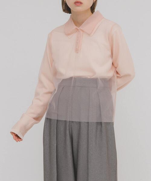 KBF(ケイビーエフ)の「チュールレイヤードニットシャツ(ニット/セーター・レディース・ピンク/アイボリー/ブラウン系その他・ONE)」の16枚目の写真