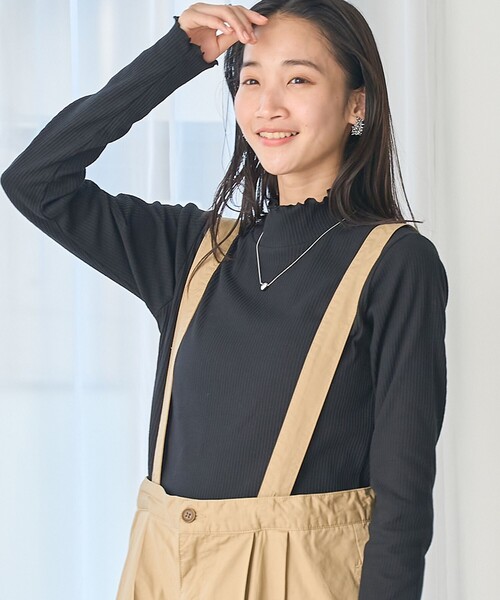 coen（コーエン）の「【定番】メロータートルネックロンT（Tシャツ/カットソー・レディース・ブラウン/ライム/その他1/コバルトブルー/オフホワイト/ブラック・L/M）」の14枚目の写真