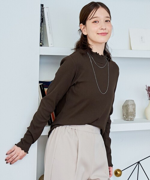 coen（コーエン）の「【定番】メロータートルネックロンT（Tシャツ/カットソー・レディース・ブラウン/ライム/その他1/コバルトブルー/オフホワイト/ブラック・L/M）」の18枚目の写真