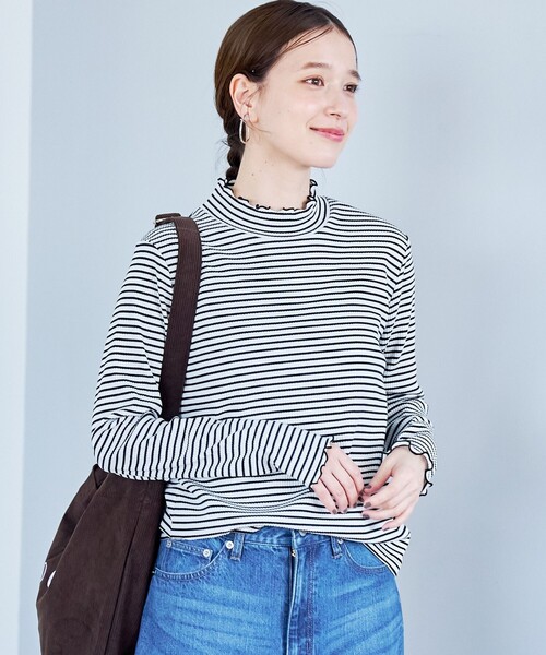 coen(コーエン)の「【定番 / 新色追加】メロータートルネックロンT(Tシャツ/カットソー・レディース・ブラウン/ライム/その他1/コバルトブルー/オフホワイト/ブラック/クリーム・L/M)」の21枚目の写真