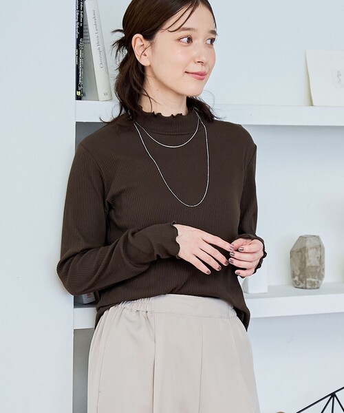 coen（コーエン）の「【定番】メロータートルネックロンT（Tシャツ/カットソー・レディース・ブラウン/ライム/その他1/コバルトブルー/オフホワイト/ブラック・L/M）」の8枚目の写真