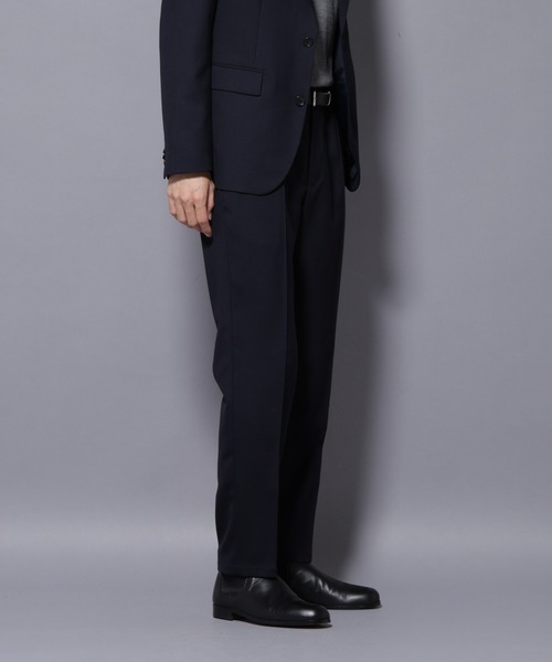 NANO universe（ナノユニバース）の「「N TROUSERS PREMIUM」RENU(R)ウール混洗えるサキソニーパンツ(セットアップ可)（スラックス・メンズ・ダークネイビー/ダークグレー・S/M/L）」の3枚目の写真