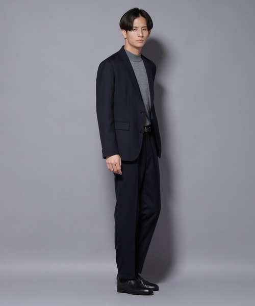 NANO universe（ナノユニバース）の「「N TROUSERS PREMIUM」RENU(R)ウール混洗えるサキソニーパンツ(セットアップ可)（スラックス・メンズ・ダークネイビー/ダークグレー・S/M/L）」の7枚目の写真