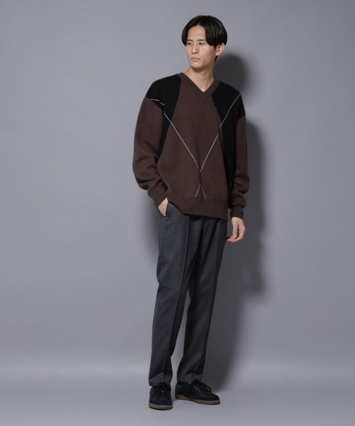 NANO universe（ナノユニバース）の「「N TROUSERS PREMIUM」RENU(R)ウール混洗えるサキソニーパンツ(セットアップ可)（スラックス・メンズ・ダークネイビー/ダークグレー・S/M/L）」の12枚目の写真