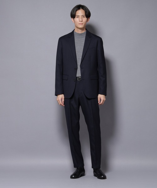 NANO universe（ナノユニバース）の「「N TROUSERS PREMIUM」RENU(R)ウール混洗えるサキソニーパンツ(セットアップ可)（スラックス・メンズ・ダークネイビー/ダークグレー・S/M/L）」の4枚目の写真