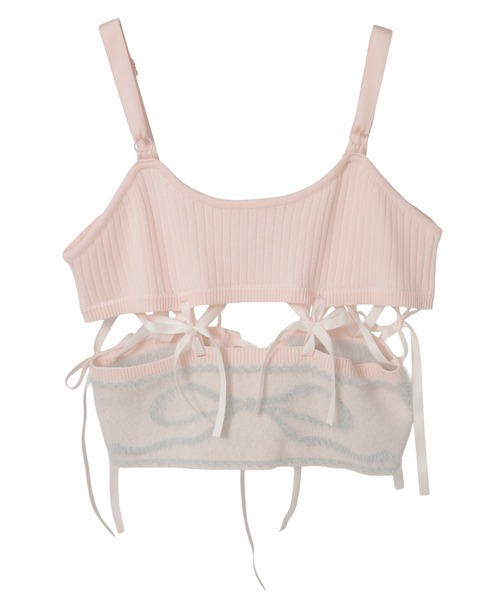 Candy Stripper（キャンディストリッパー）の「ROSE LACE UP KNIT ビスチェ（その他トップス・レディース・オフホワイト/ピンク/ブラック・FREE）」の12枚目の写真