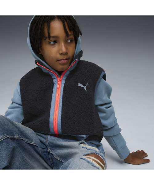 PUMA（プーマ）の「PUMA プーマ キッズ ハイブリッド シェルパ ベスト 120-160cm（ナイロンジャケット・キッズ・オフホワイト/ネイビー・130/120/140/160/150）」の9枚目の写真