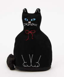 カシュカシュ cachecache / ネコ刺繍自立ポーチ