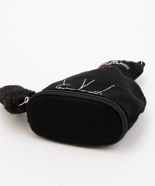 cache cache（カシュ カシュ）の「カシュカシュ cachecache / ネコ刺繍自立ポーチ（ポーチ・レディース・ホワイト/ブラック/グレー/ラベンダー・FREE）」の6枚目の写真