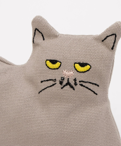 cache cache（カシュ カシュ）の「カシュカシュ cachecache / ネコ刺繍自立ポーチ（ポーチ・レディース・ホワイト/ブラック/グレー/ラベンダー・FREE）」の12枚目の写真