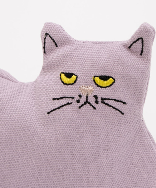 cache cache（カシュ カシュ）の「カシュカシュ cachecache / ネコ刺繍自立ポーチ（ポーチ・レディース・ホワイト/ブラック/グレー/ラベンダー・FREE）」の16枚目の写真