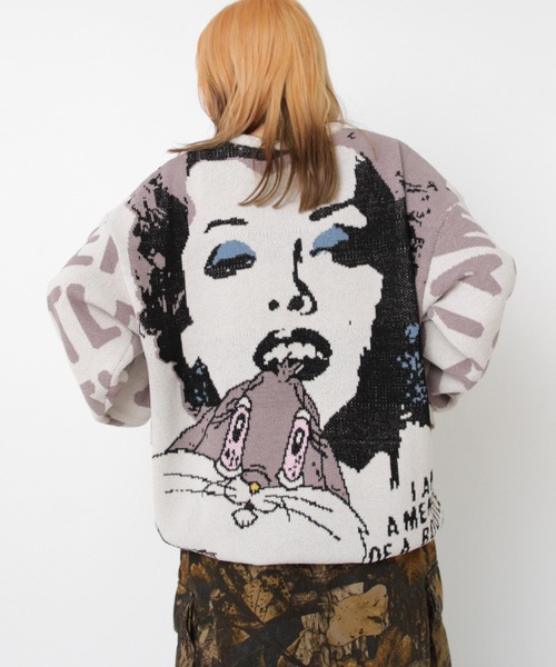 RNA（アールエヌエー）の「K2739 ブートレグジャカードセーター（ニット/セーター・レディース・オフホワイト/グレー・MEDIUM）」の20枚目の写真