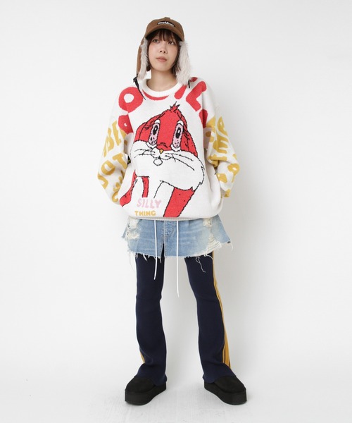 RNA（アールエヌエー）の「K2739 ブートレグジャカードセーター（ニット/セーター・レディース・オフホワイト/グレー・MEDIUM）」の14枚目の写真