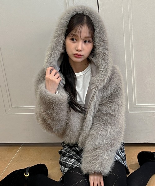 着用動画あり・3色展開】ファーフーディーブルゾン/2025 AW COLLECTION