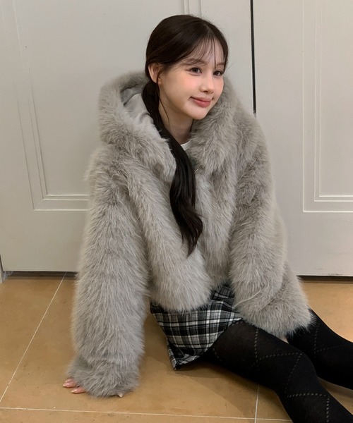 着用動画あり・3色展開】ファーフーディーブルゾン/2025 AW COLLECTION