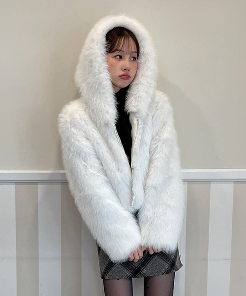 着用動画あり・3色展開】ファーフーディーブルゾン/2025 AW COLLECTION